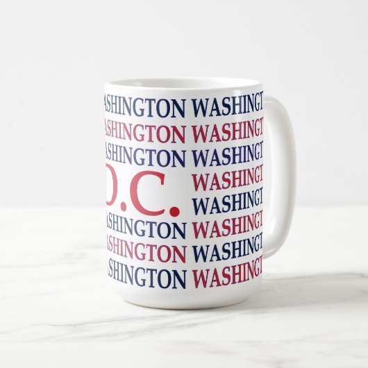 Washington DC Typografie Kaffeetasse (VorderseiteRechts)