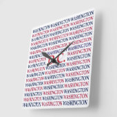 Washington DC Typografie Quadratische Wanduhr (Winkel)