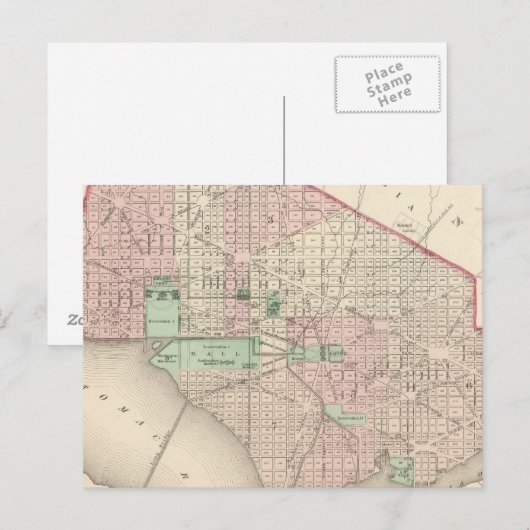 Washington DC und Georgetown Postkarte (Vorne/Hinten)