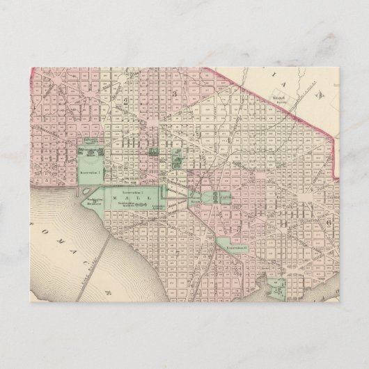 Washington DC und Georgetown Postkarte (Vorderseite)