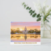 Washington DC US-Hauptstadt Sunset w Reflektion Postkarte (Stehend Vorderseite)