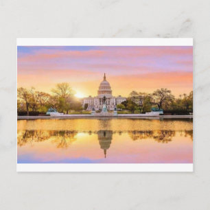 Washington DC US-Kapitolgebäude Sonnenuntergangsre Postkarte