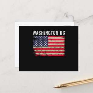 Washington DC USA Amerikanische Flagge Vintage Postkarte