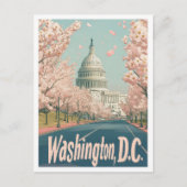 Washington DC USA Art Vintage Travel Illustration Postkarte (Vorderseite)