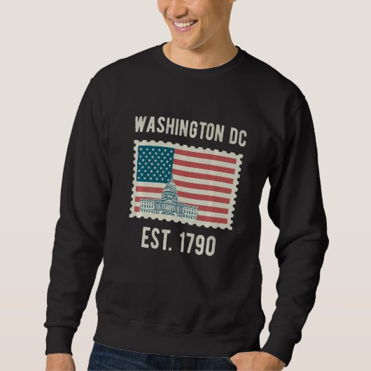 Washington Dc Usa Flag Liebe Hauptstadt Sweatshirt (Vorderseite)