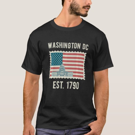 Washington Dc Usa Flag Liebe Hauptstadt T-Shirt (Vorderseite)