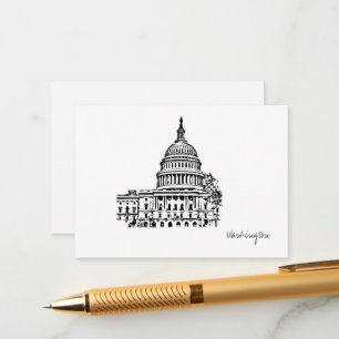Washington DC USA Hauptstadt Sketch Begleitkarte