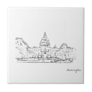Washington DC USA Hauptstadt Sketch Fliese