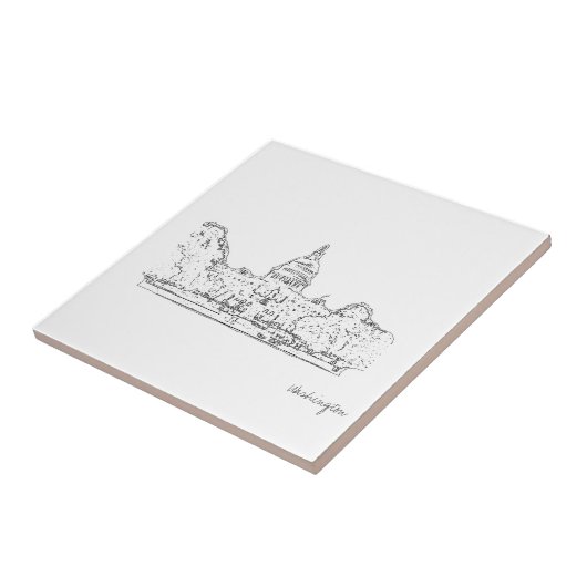 Washington DC USA Hauptstadt Sketch Fliese (Seite)