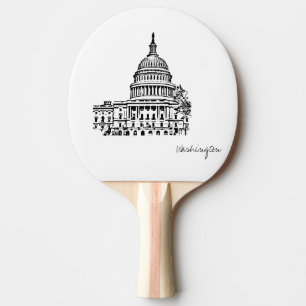 Washington DC USA Hauptstadt Sketch Tischtennis Schläger