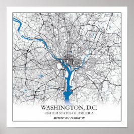 Washington DC USA Travel City Map Poster