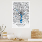 Washington DC USA Travel City Map Poster (Küche)