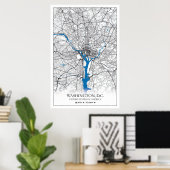 Washington DC USA Travel City Map Poster (Heimbüro)
