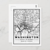 Washington DC USA Travel City Map Postkarte (Vorne/Hinten)