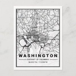Washington DC USA Travel City Map Postkarte