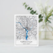 Washington DC USA Travel City Map Postkarte (Stehend Vorderseite)