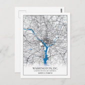 Washington DC USA Travel City Map Postkarte (Vorne/Hinten)