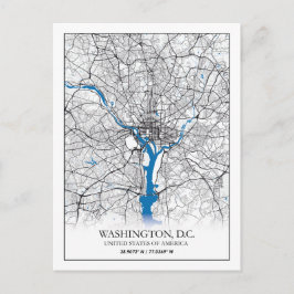 Washington DC USA Travel City Map Postkarte