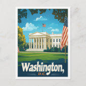 Washington DC USA Vintage Travel Illustration Postkarte (Vorderseite)