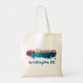 Washington DC V2 Skyline in Aquarellfarben Tragetasche (Vorne)