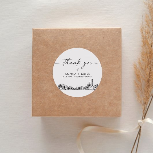 Washington DC Vielen Dank für Ihr Interesse 3" (Bl Runder Aufkleber