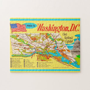Washington DC Vintage 11x14 Kartenspiel Puzzle
