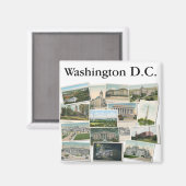 Washington DC: Vintage Postkarten Souvenir Magnet (Vorderseite/Rückseite)