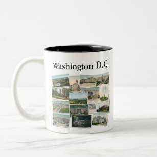 Washington DC: Vintage Postkarten Souvenir Zweifarbige Tasse