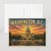 Washington DC Vintage Reise Postkarte (Vorne/Hinten)