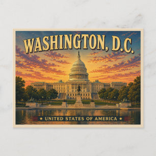Washington DC Vintage Reise Postkarte