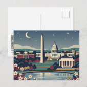 Washington DC Vintage Retro Reise Postkarte (Vorne/Hinten)