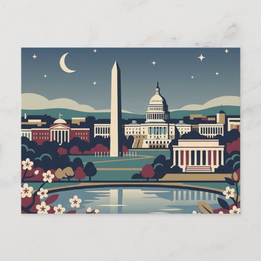 Washington DC Vintage Retro Reise Postkarte (Vorderseite)