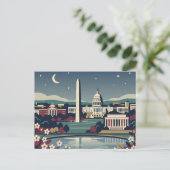 Washington DC Vintage Retro Reise Postkarte (Stehend Vorderseite)
