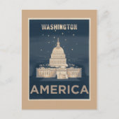 Washington DC Vintage Travel Poster Postkarte (Vorderseite)