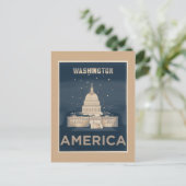 Washington DC Vintage Travel Poster Postkarte (Stehend Vorderseite)