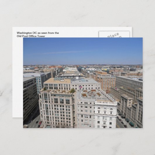 Washington DC vom Old Post Office Tower 2001 Postkarte (Vorne/Hinten)