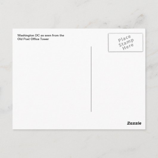 Washington DC vom Old Post Office Tower 2001 Postkarte (Rückseite)