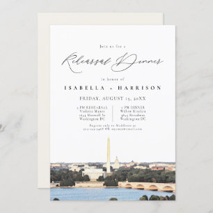 WASHINGTON DC Wasserfarbe Skyline Probe Abendessen Einladung