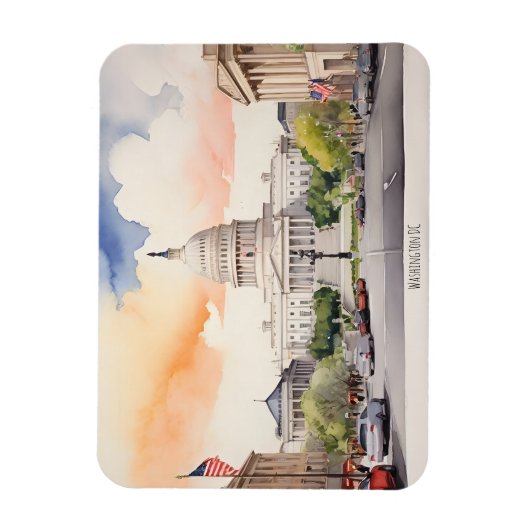 Washington DC Wasserfarbkunst Magnet (Vertikal)
