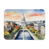 Washington DC Wasserfarbkunst Magnet (Horizontal)