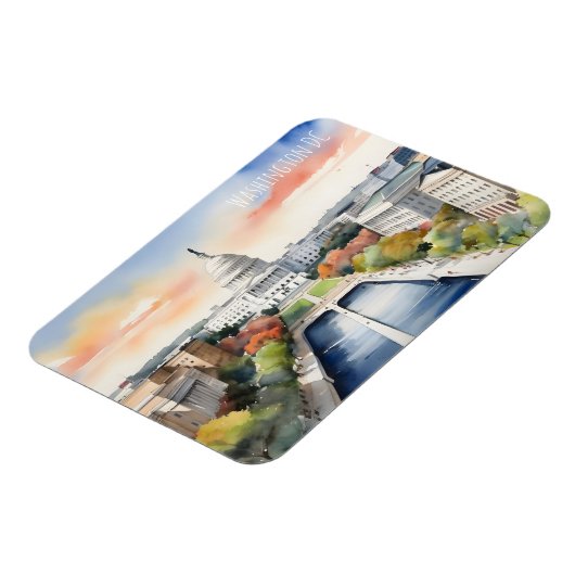 Washington DC Wasserfarbkunst Magnet (Linke Seite)