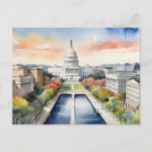 Washington DC Wasserfarbkunst Postkarte (Vorderseite)