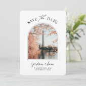 Washington DC Wedding Cherry Blossom Save the Date Einladung (Stehend Vorderseite)