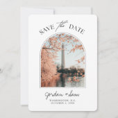 Washington DC Wedding Cherry Blossom Save the Date Einladung (Vorderseite)