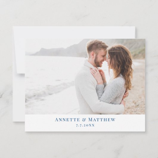 Washington DC Wedding Elegant Navy Map Save The Date (Rückseite)