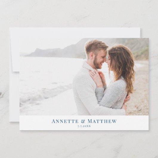 Washington DC Wedding Elegant Navy QR Code Save The Date (Rückseite)