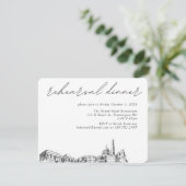 Washington DC Wedding Elegante Probe Dinner Begleitkarte (Stehend Vorderseite)