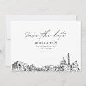 Washington DC Wedding rettet das Datum Modern Einladung (Vorderseite)