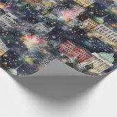 Washington DC Weihnachten & Neues Jahr Wasserfarbe Geschenkpapier (Ecke)