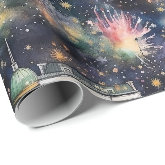 Washington DC Weihnachten & Neues Jahr Wasserfarbe Geschenkpapier (Rolleneckpunkt)